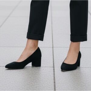 J. Crew Classic Black Suede Block Heel Pump